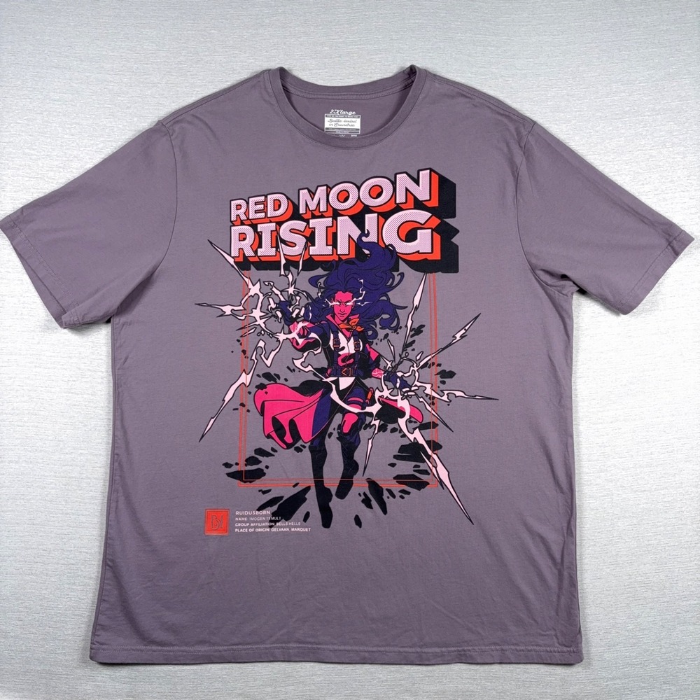 Critical Role Imogen Temult Red Moon Rising T-Shirt Mens 2XL Purple Cotton Crew